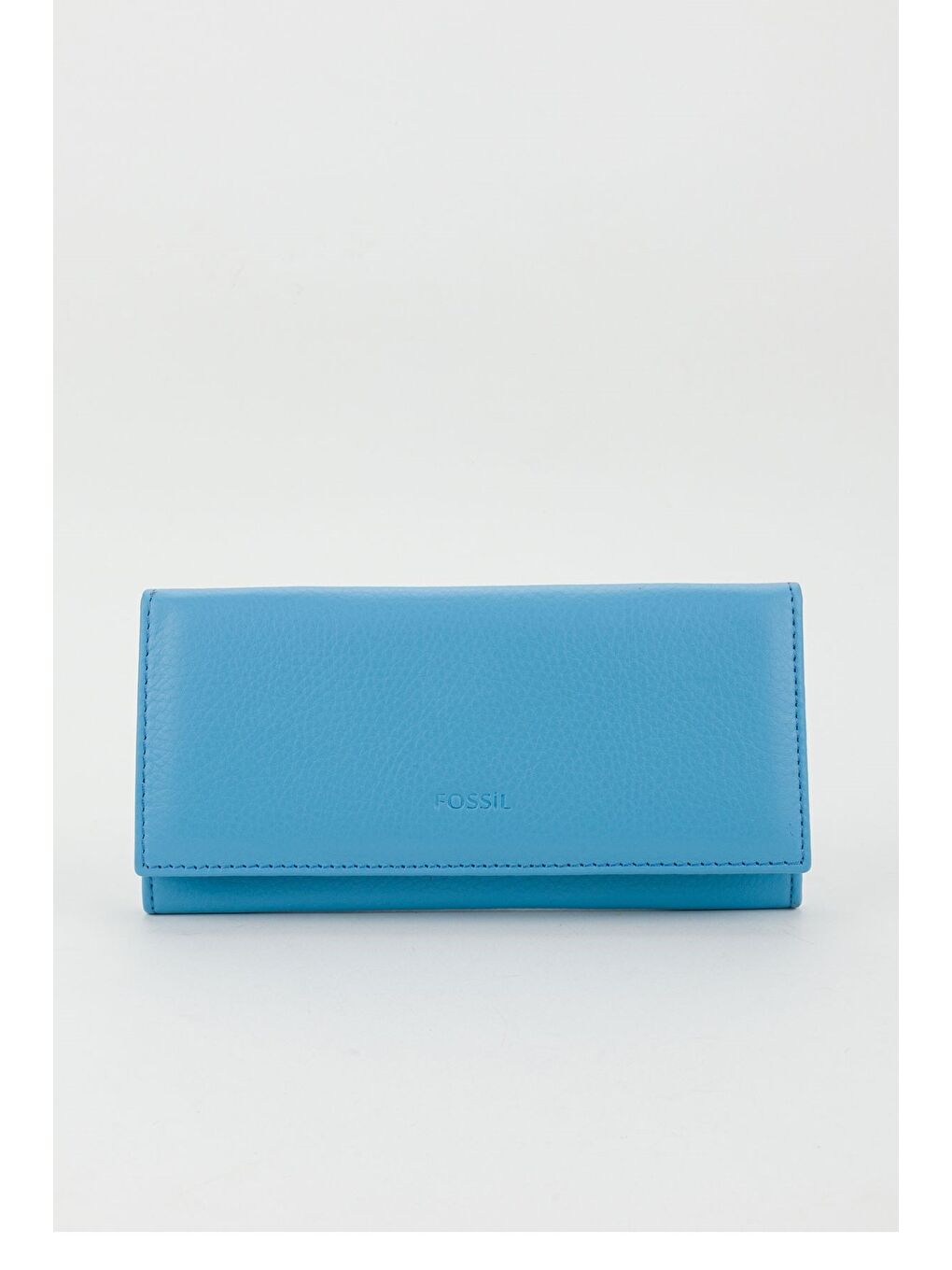 Kutulu Hakiki Deri Buz Mavi Büyük Boy Kadın El Portföyü Kartlık Cüzdan-4