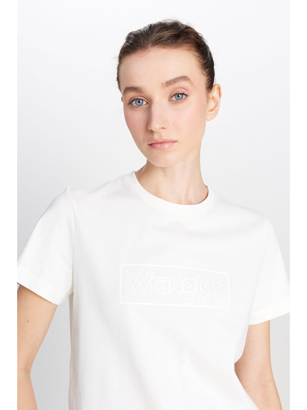 Regular Fit Normal Kesim Bisiklet Yaka %100 Pamuk Kırık Beyaz Tişört-3