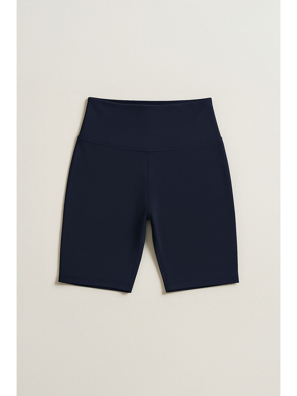 Lacivert Yüksek Bel Toparlayıcı Kadın Spor Kısa Tayt-1