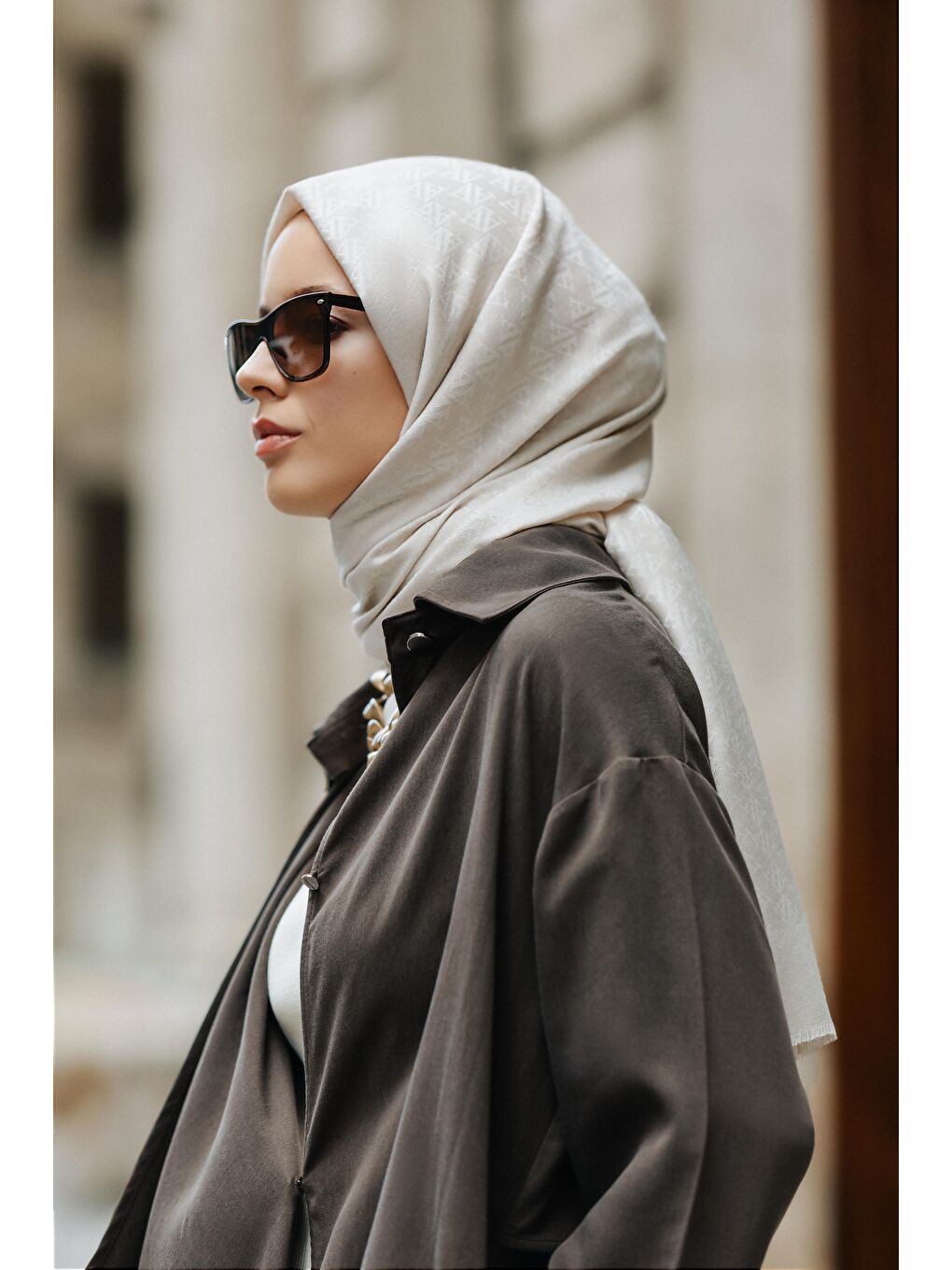 Beyaz Viscon Şal 2 10