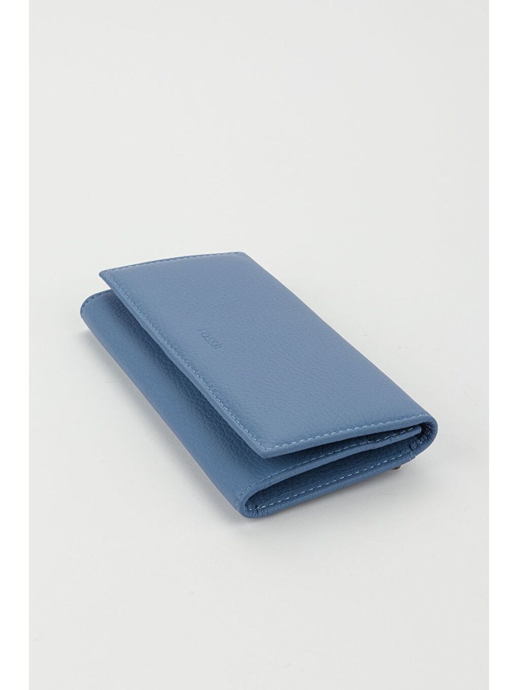 Kutulu Hakiki Deri Buz Mavi Büyük Boy Kadın El Portföyü Kartlık Cüzdan-3