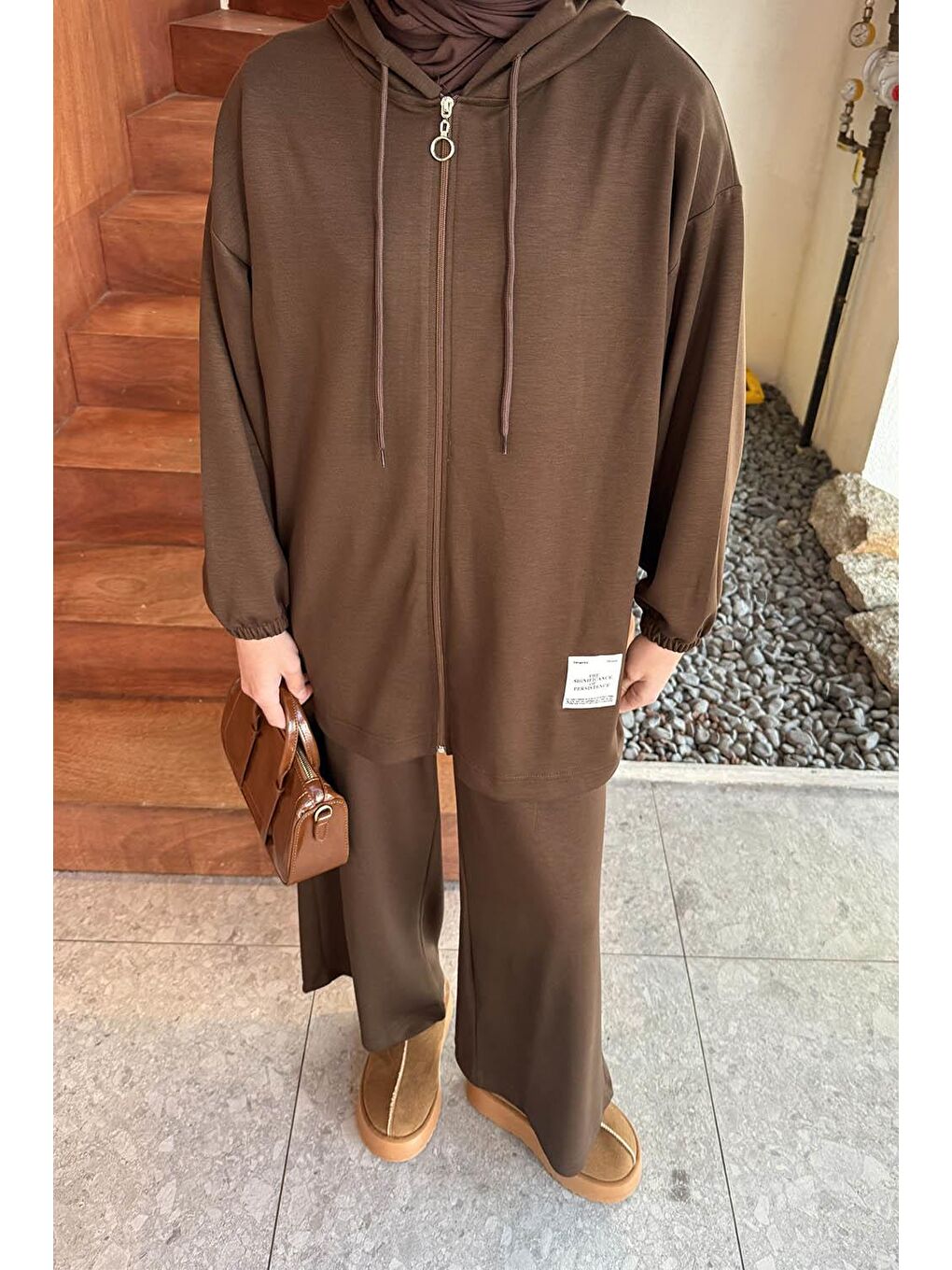 Arma Detaylı İkili Takım Acı Kahverengi-2