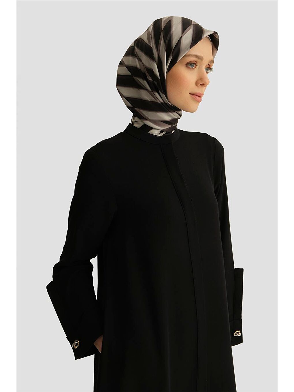 Geniş Manşetli Pardesü 25Y8206 Siyah-2