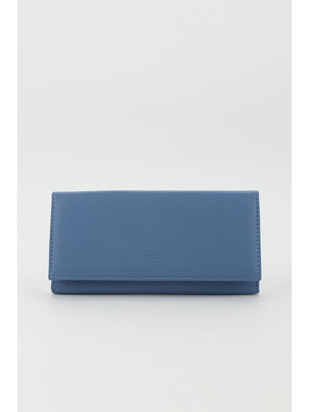 Kutulu Hakiki Deri Buz Mavi Büyük Boy Kadın El Portföyü Kartlık Cüzdan-4