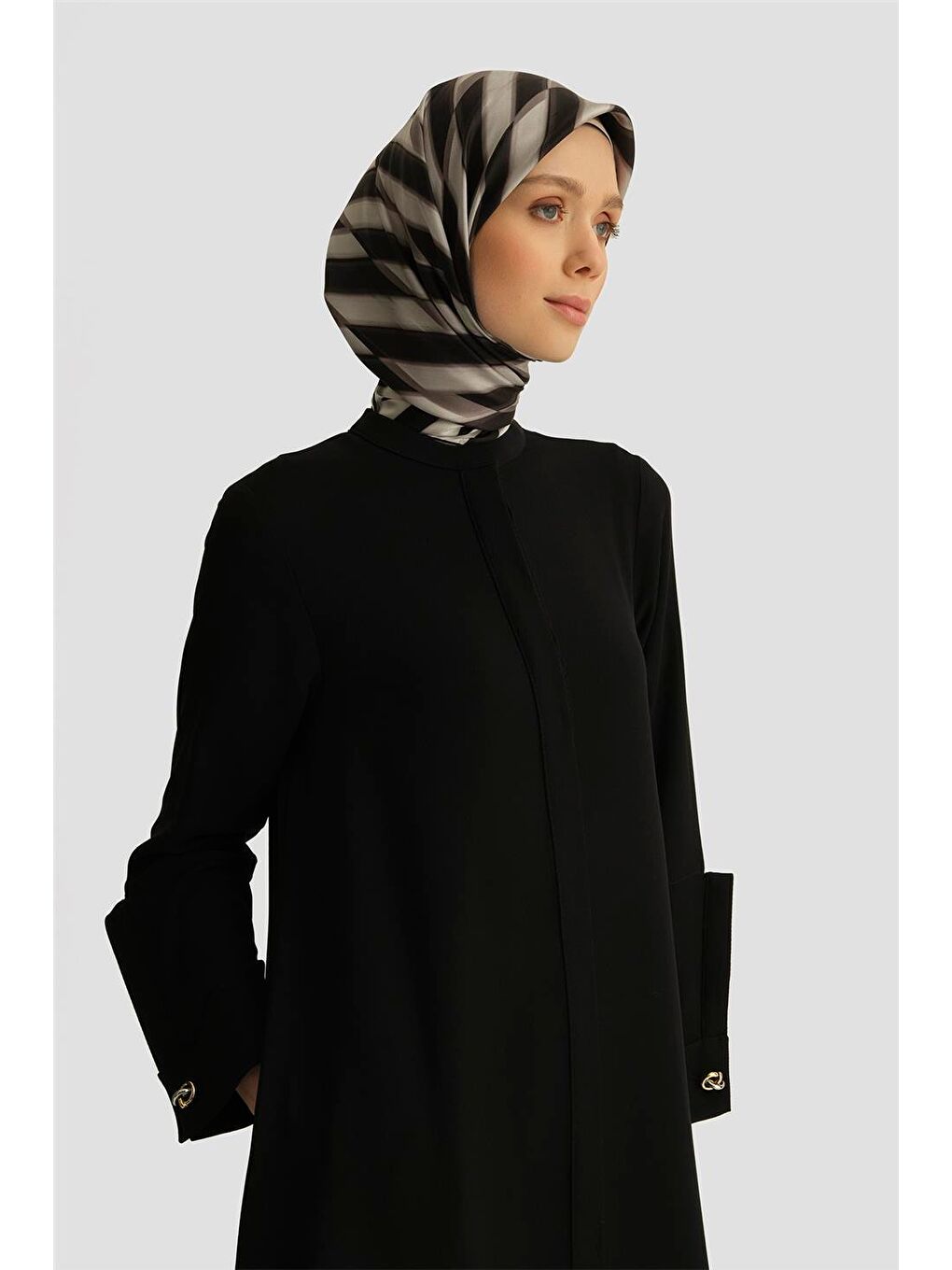 Geniş Manşetli Pardesü 25Y8206 Siyah-3