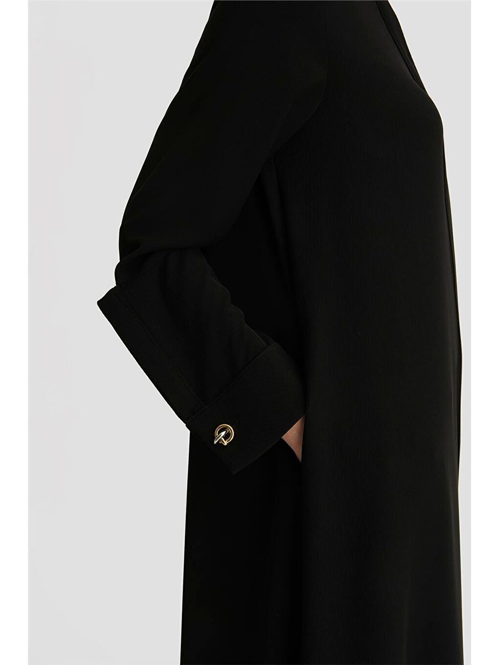 Geniş Manşetli Pardesü 25Y8206 Siyah-4