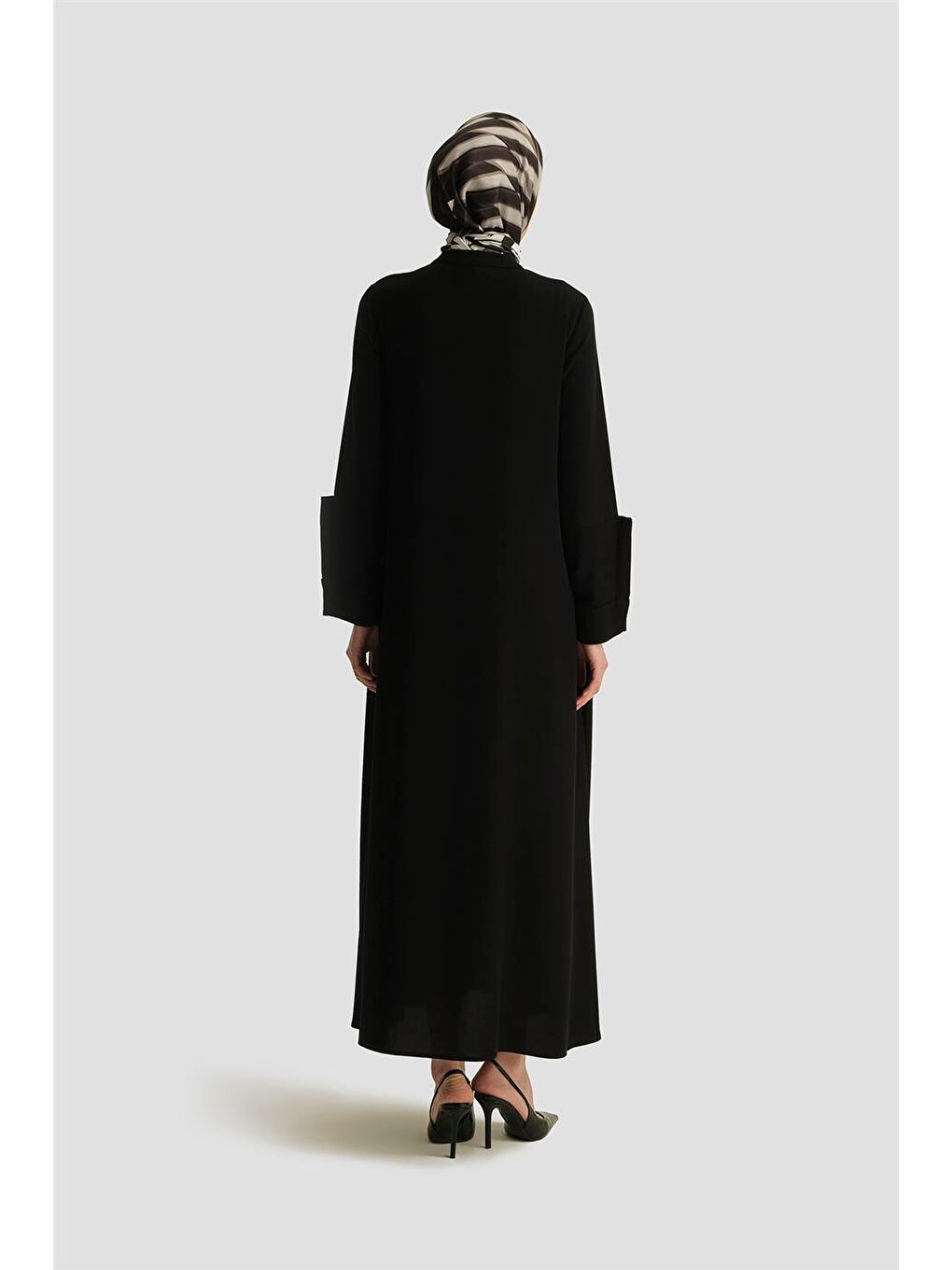 Geniş Manşetli Pardesü 25Y8206 Siyah-5