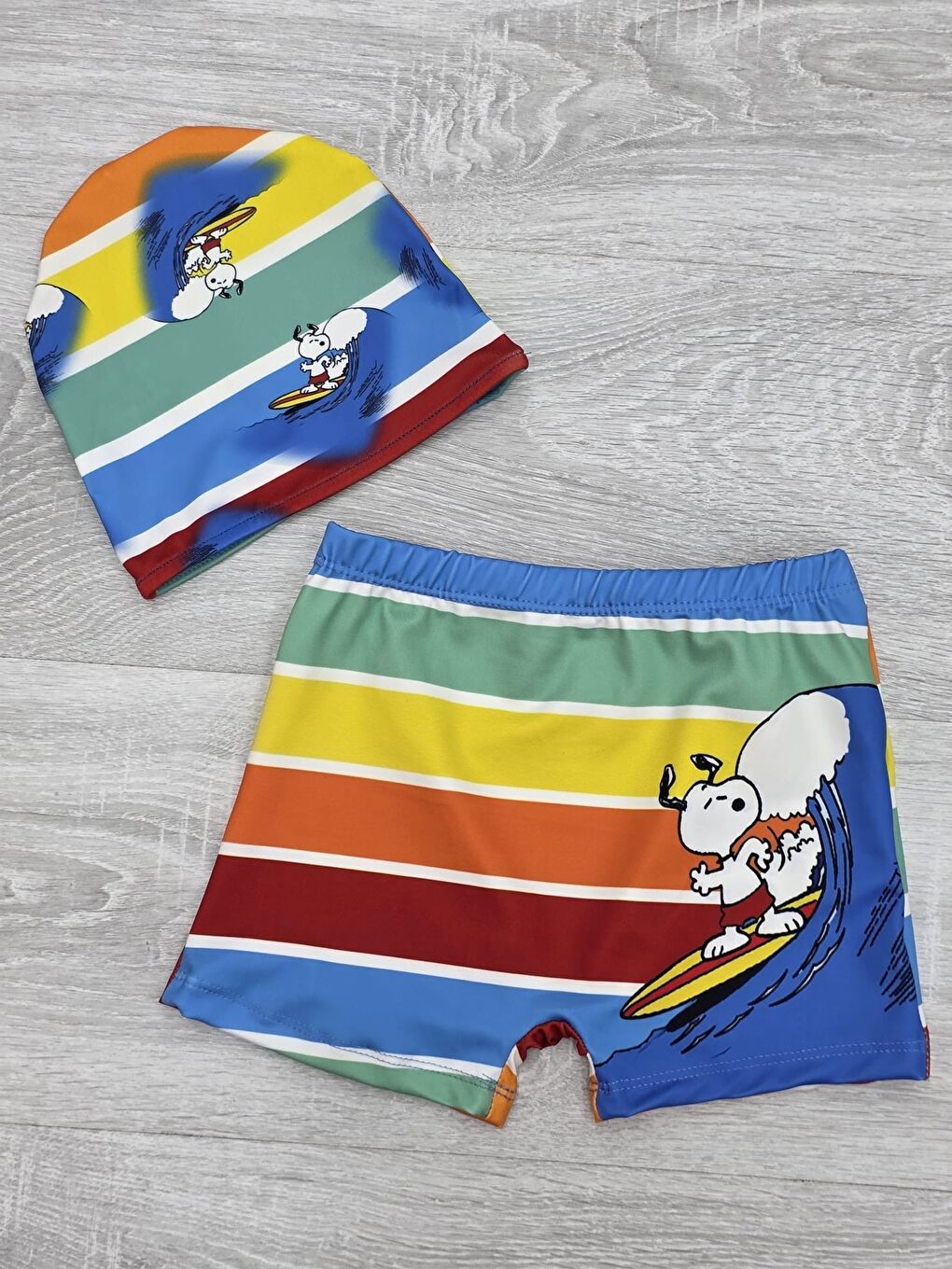 Karışık Erkek Çocuk Boneli ve Şortlu Mayo Takımı 12256-1