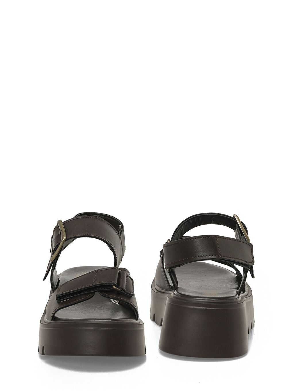 325583.Z 5FX Kahverengi Kadın Dolgu Topuk Sandalet-4