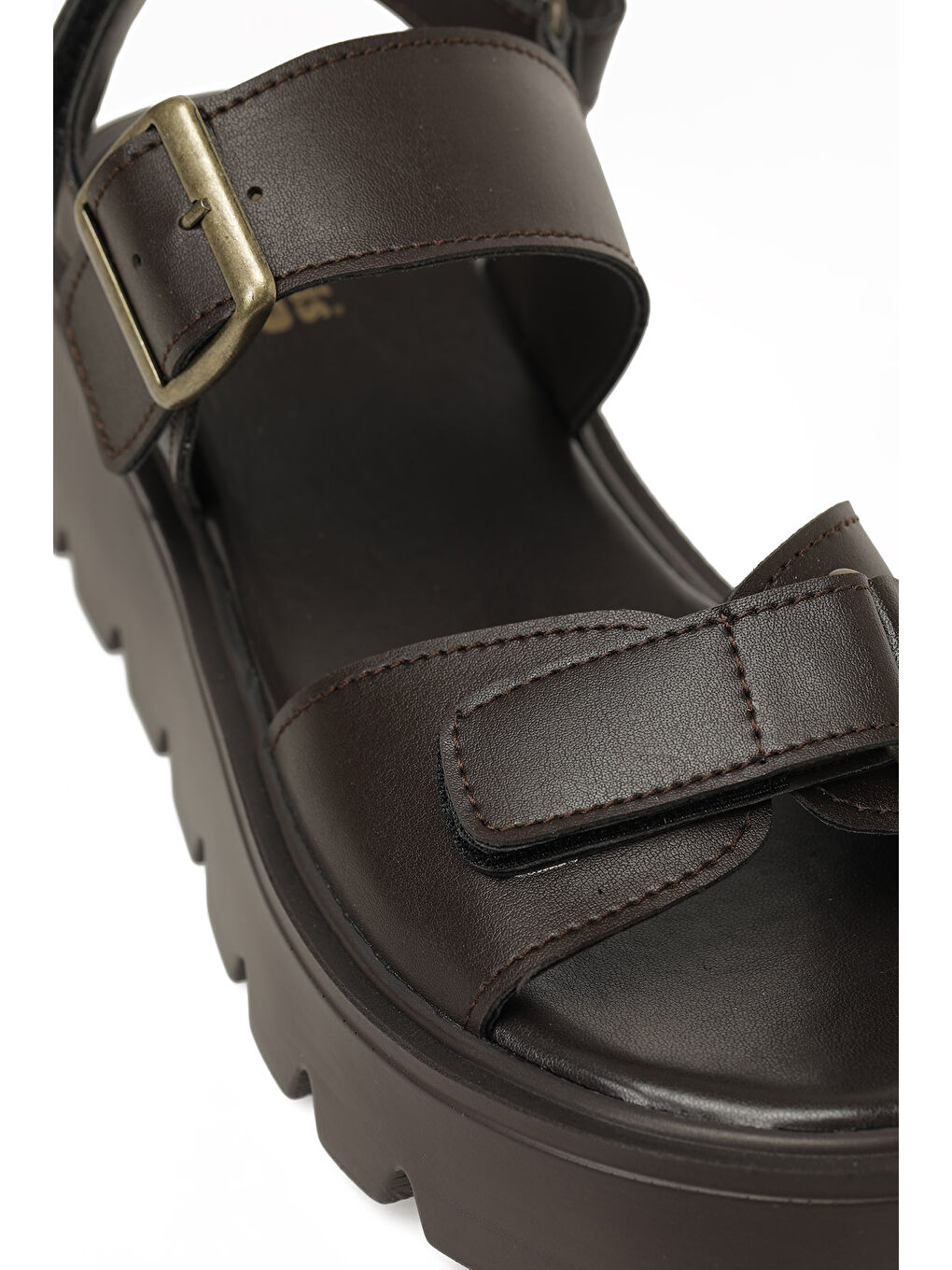 325583.Z 5FX Kahverengi Kadın Dolgu Topuk Sandalet-6