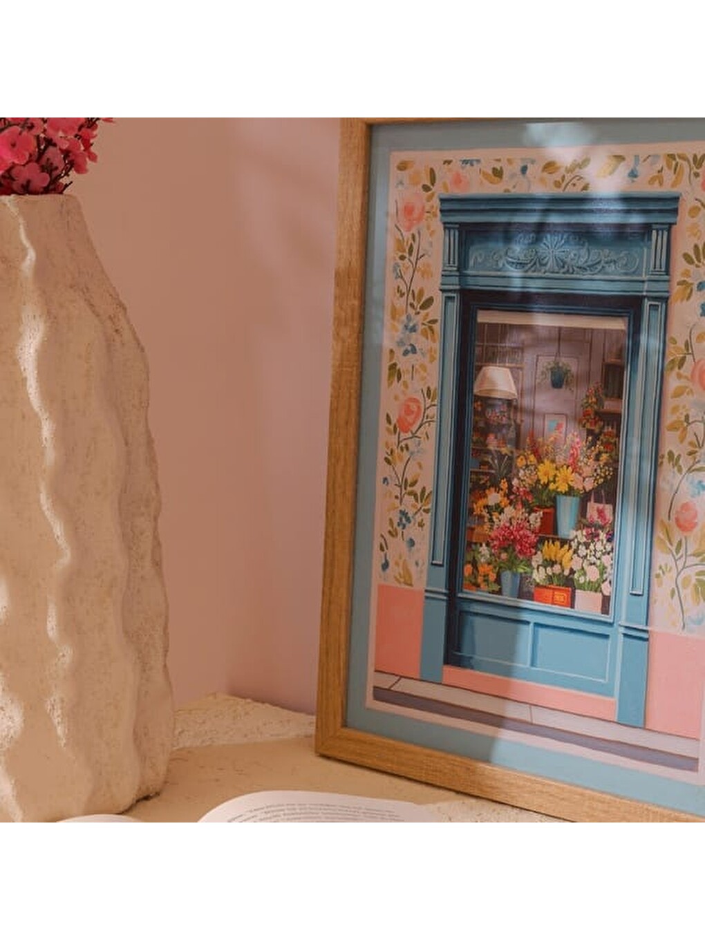 Karışık Deco Flower Cafe Duvar Panosu - Renkli - 30x40 cm-2