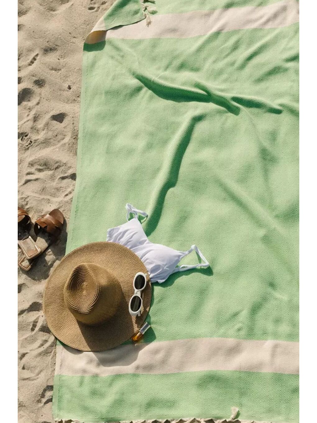 Yeşil Elmas Yöresel Peştemal – 100x180 cm | %100 Pamuk YESIL/100X180CM-2