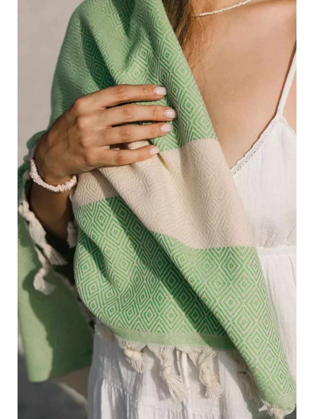 Yeşil Elmas Yöresel Peştemal – 100x180 cm | %100 Pamuk YESIL/100X180CM-3