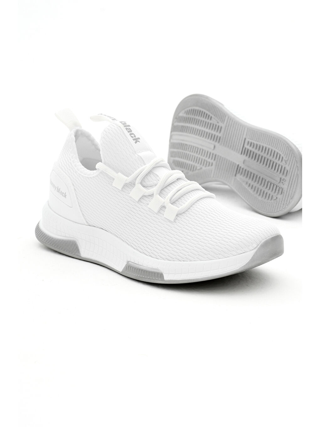 Unisex Beyaz Nefes Alabilen Kumaş Poli Taban Bağcıklı Spor Ayakkabı