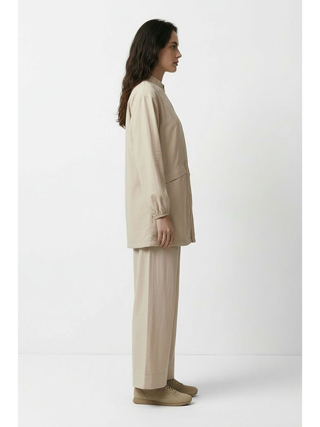 Bej-Garni Detaylı Eşofman Takımı-1