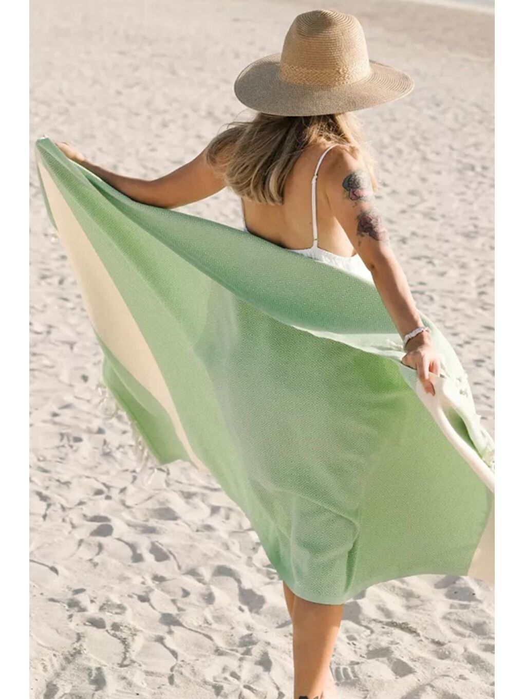 Yeşil Elmas Yöresel Peştemal – 100x180 cm | %100 Pamuk YESIL/100X180CM-4