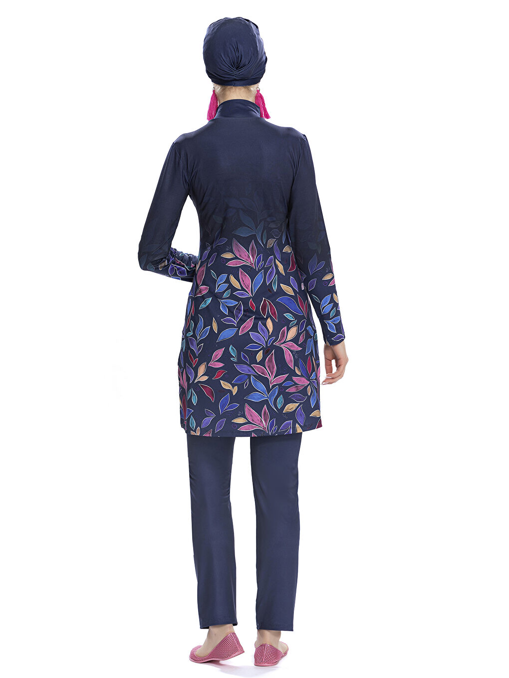 Elastanlı Tam Kapalı Mayo 280 522 Lacivert-2