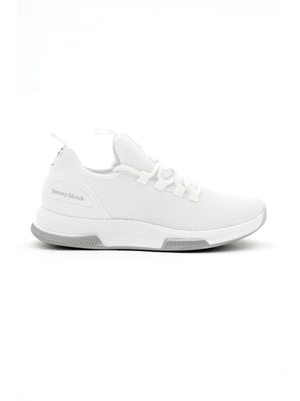 Unisex Beyaz Nefes Alabilen Kumaş Poli Taban Bağcıklı Spor Ayakkabı-1