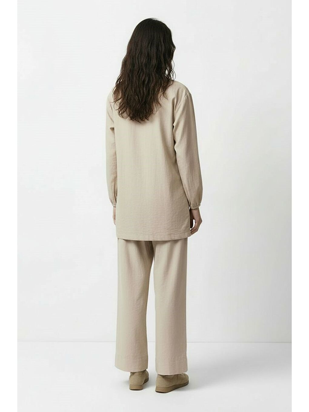 Bej-Garni Detaylı Eşofman Takımı-2