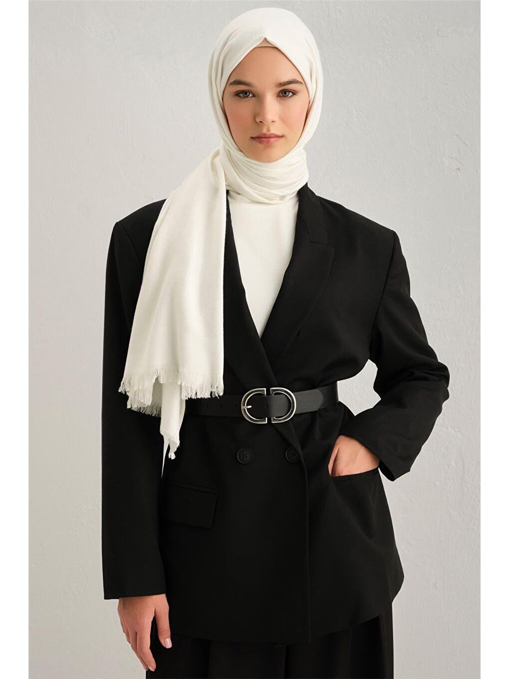 Beyaz Viscon Şal 1 10