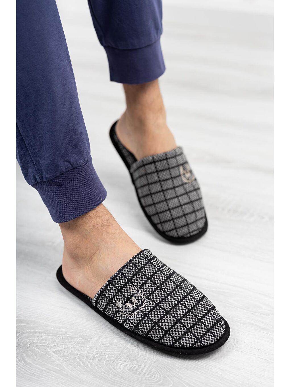 Siyah MTF-2150 Erkek Terlik Ev Terliği-1