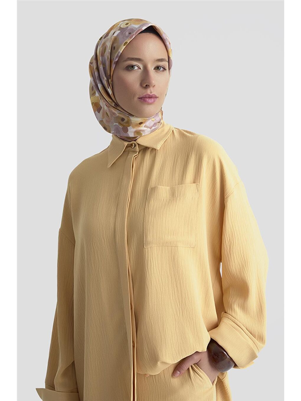 Kahverengi Cepli Basic Gömlek 25Kd4003 Camel-2