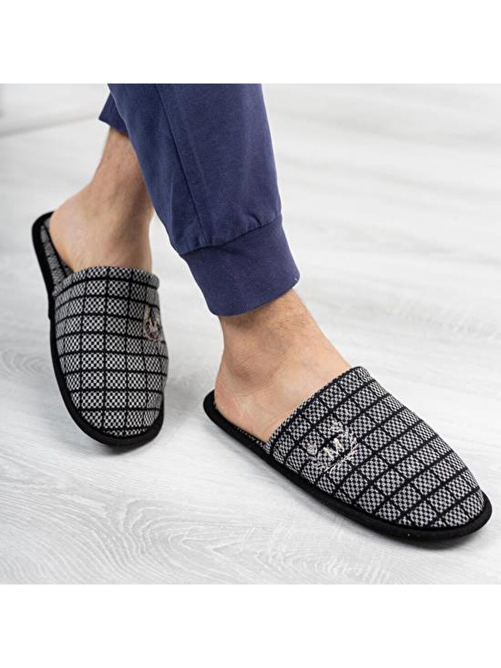 Siyah MTF-2150 Erkek Terlik Ev Terliği-3