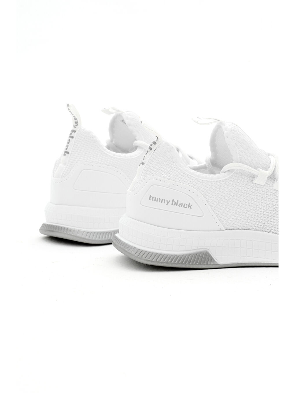 Unisex Beyaz Nefes Alabilen Kumaş Poli Taban Bağcıklı Spor Ayakkabı-4