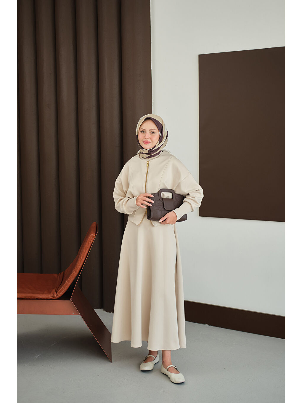 Ekru Kadın Beli Korse Detay Takım Krem-1