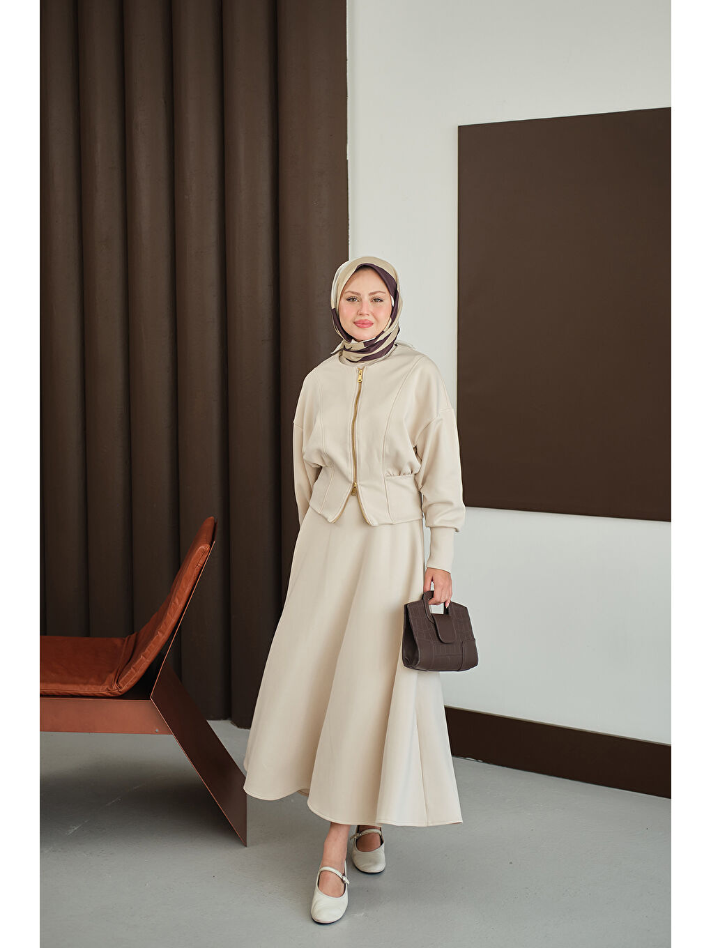 Ekru Kadın Beli Korse Detay Takım Krem-2