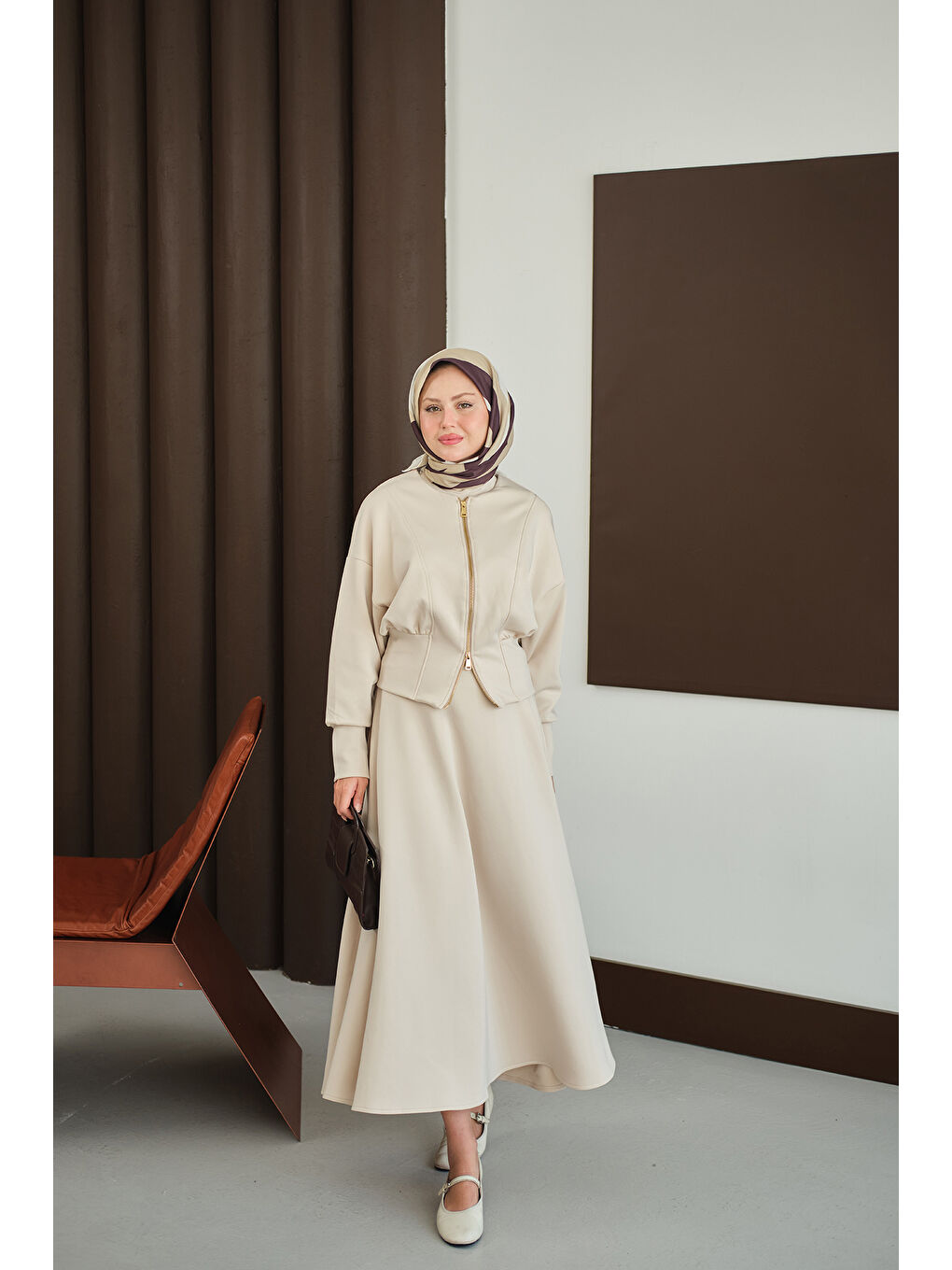 Ekru Kadın Beli Korse Detay Takım Krem-3