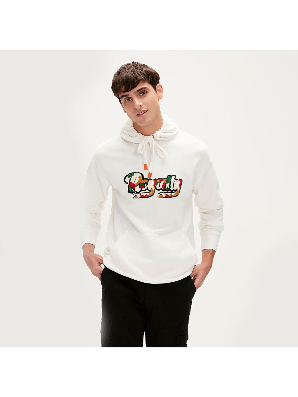 Royalty Erkek Beyaz Sweatshirt