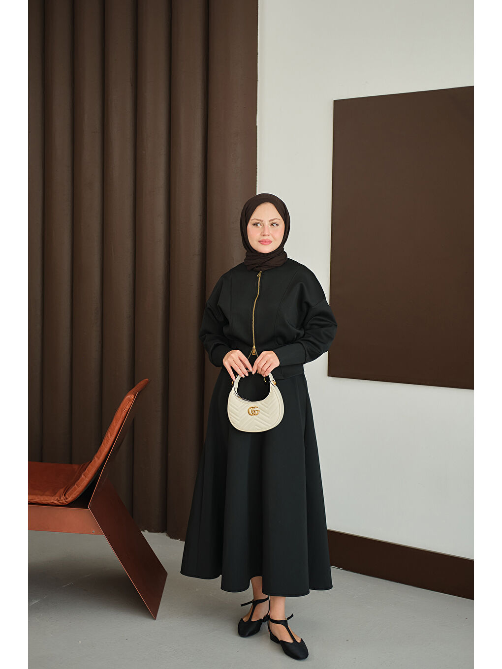 Kadın Beli Korse Detay Takım Siyah-3