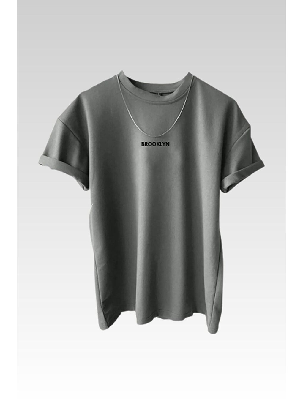 Kahverengi Kadın Brooklyn Baskılı 3lü Paket Kahve gri beyaz T shirt-2