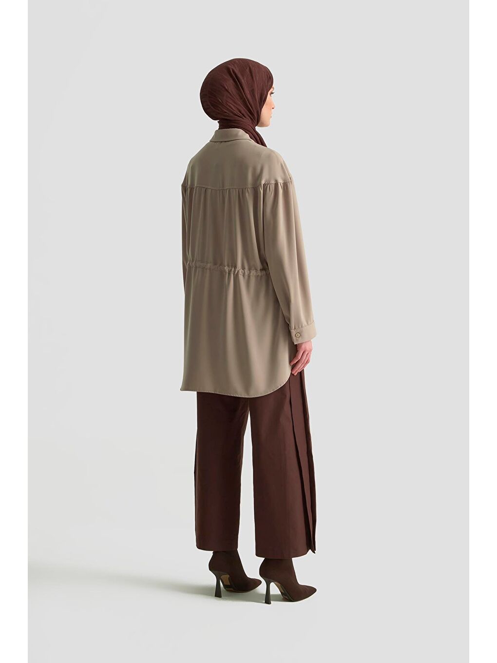 Oversize Gömlek 25Kd1114 Bej-3