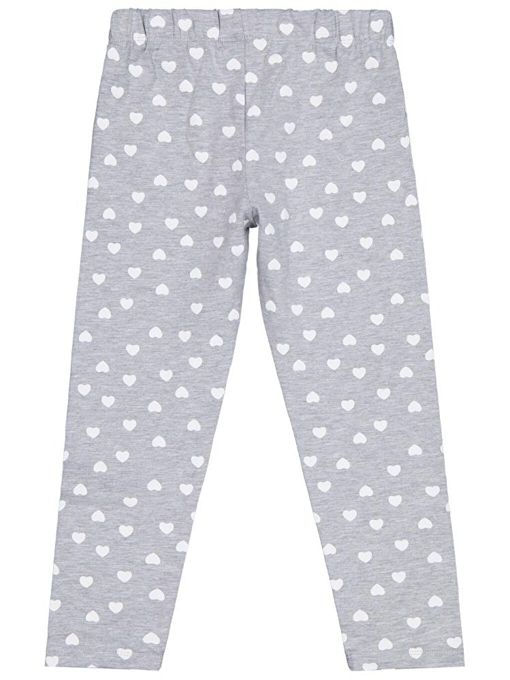 Gri Girls Kalp Baskılı 6-9 Yaş Tayt-1