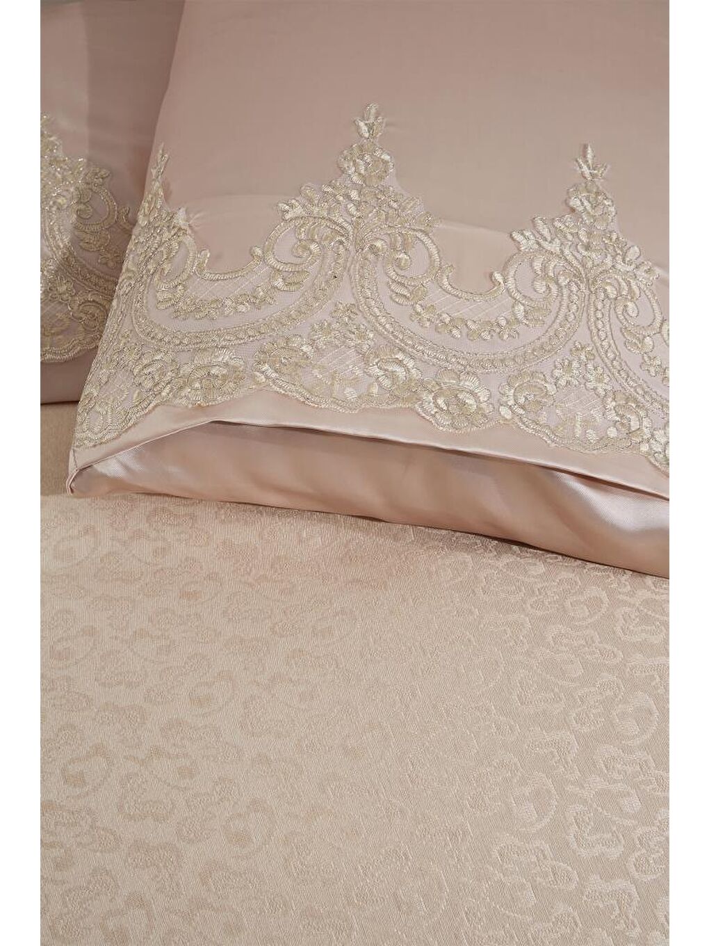 Çeyizdiyarı Fransız Güpürlü Diana Pike Takımı Bej-2