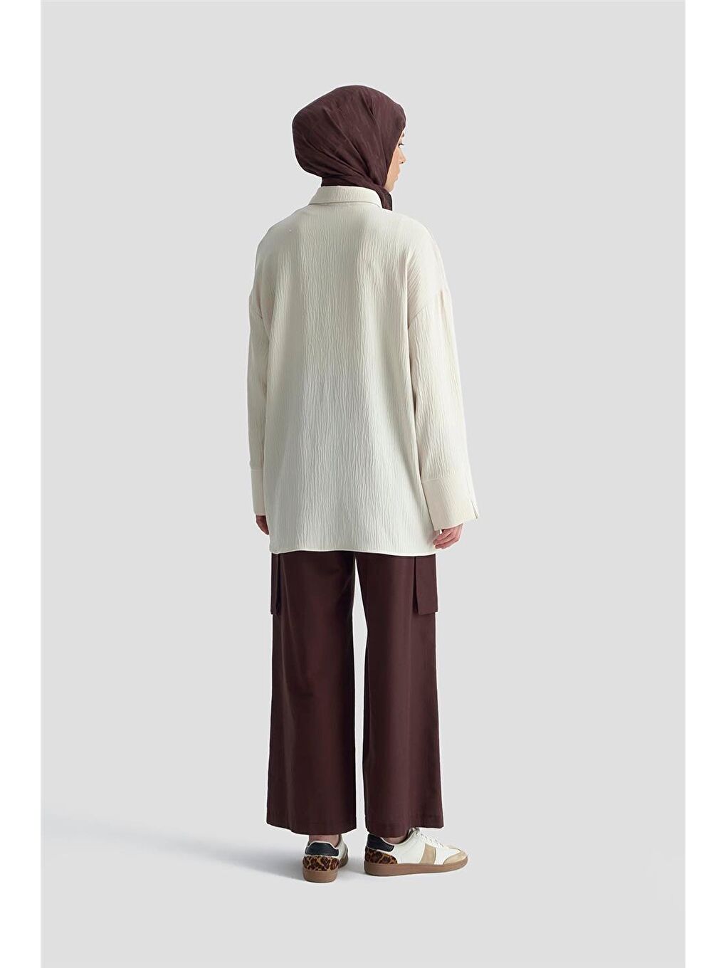 Bej Cepli Basic Gömlek 25Kd4003 Kum-4