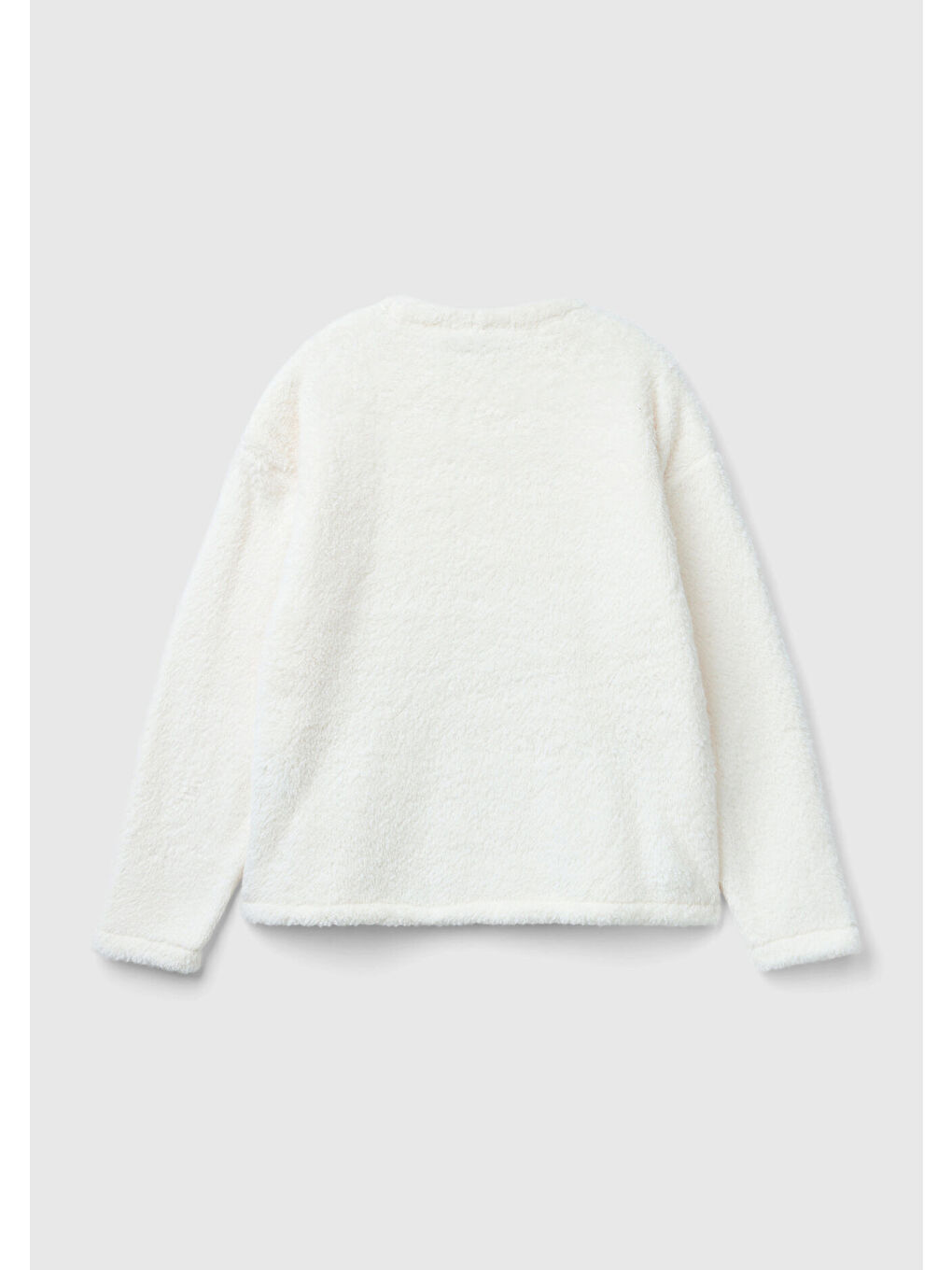 Ekru Kadın Krem Pamuk Karışımlı Önü Baskılı Pijama Üstü-4