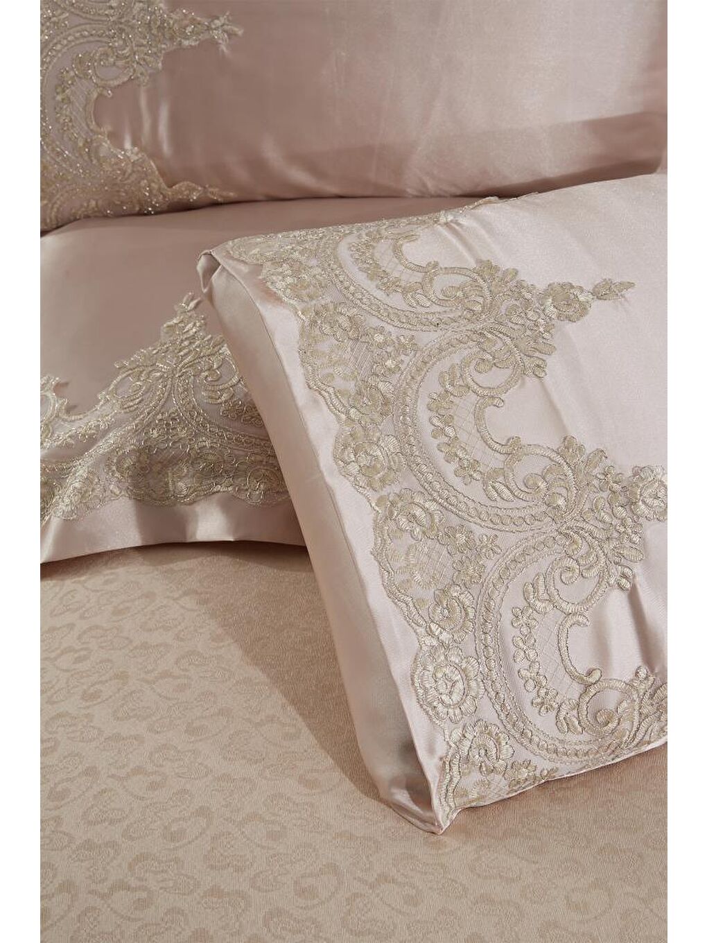 Çeyizdiyarı Fransız Güpürlü Diana Pike Takımı Bej-4