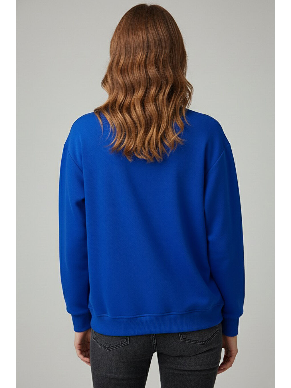 Mavi Kadın Bisiklet Yaka Oversize Sweatshirt Saks - 27955-SAKS-2