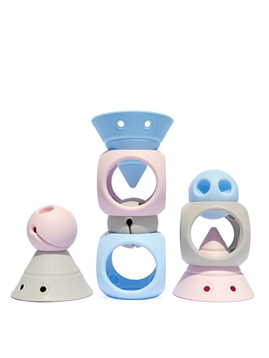 Building Genius - Pastel Ice Blue, Baby Pink, Beige-1