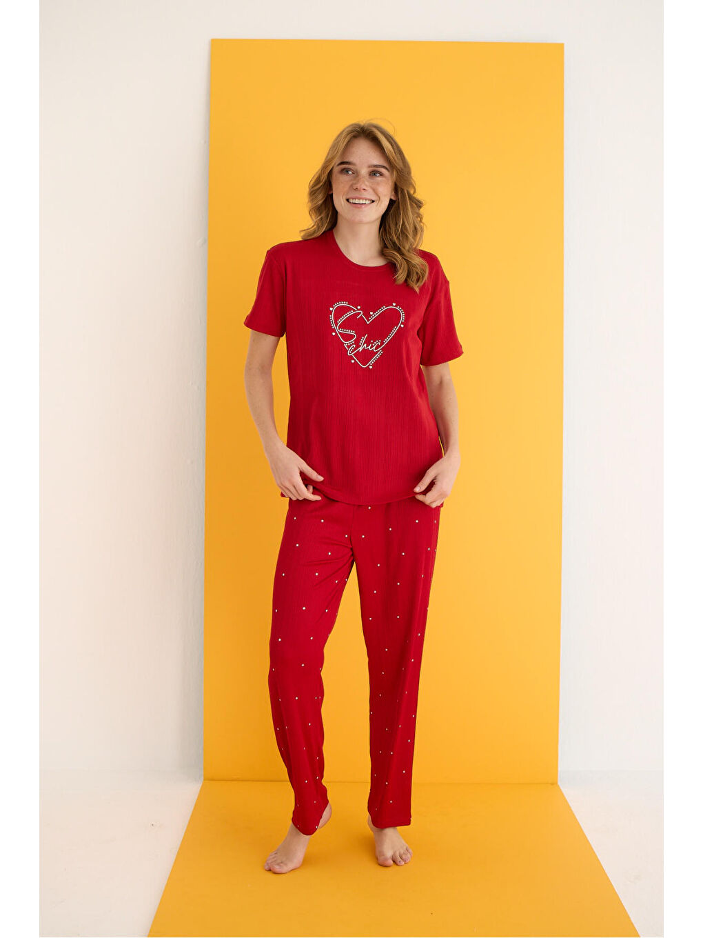 Kırmızı Pegasus Pijama Takımı 7011-22-1
