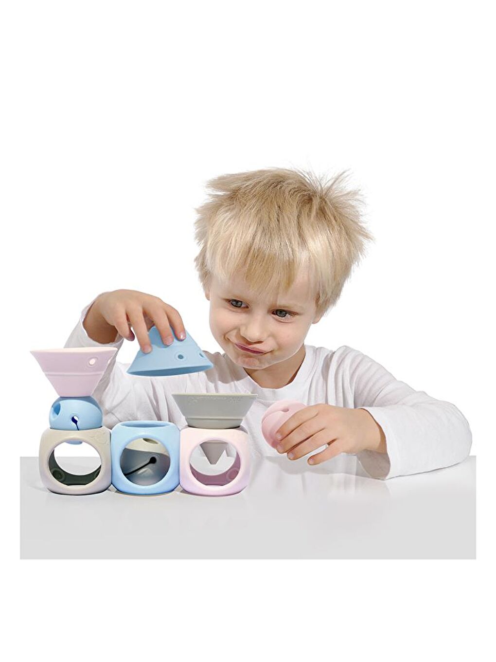 Building Genius - Pastel Ice Blue, Baby Pink, Beige-2