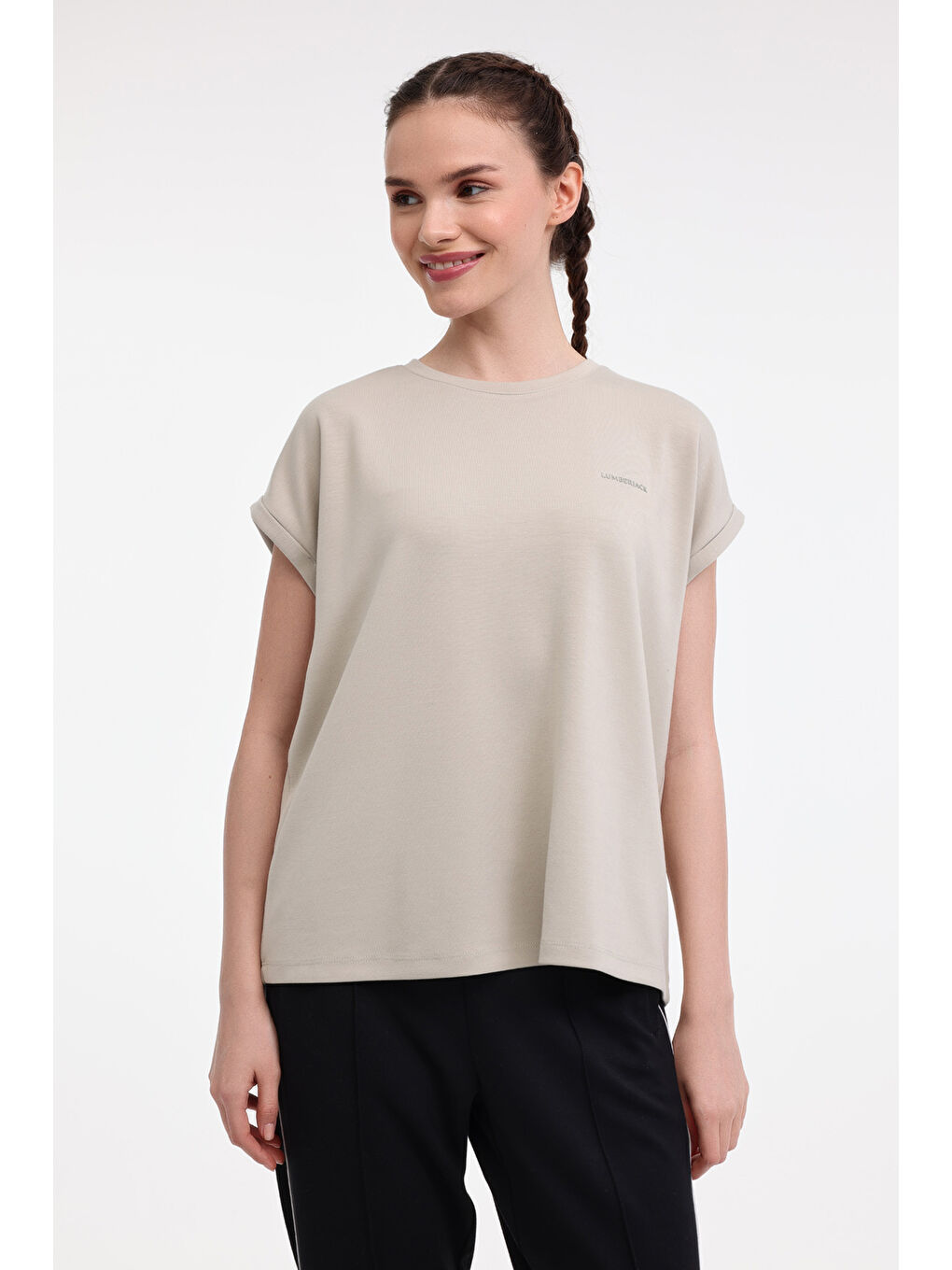 WL CINDY 11CK1213 5FX Haki Kadın Kısa Kol T-Shirt