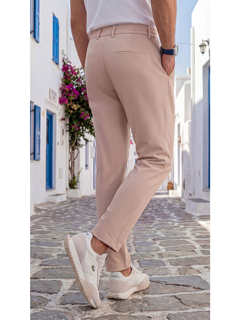 Spor Klasik Bej Kolay Ütülenebilir Easy Iron Erkek Pantolon-5