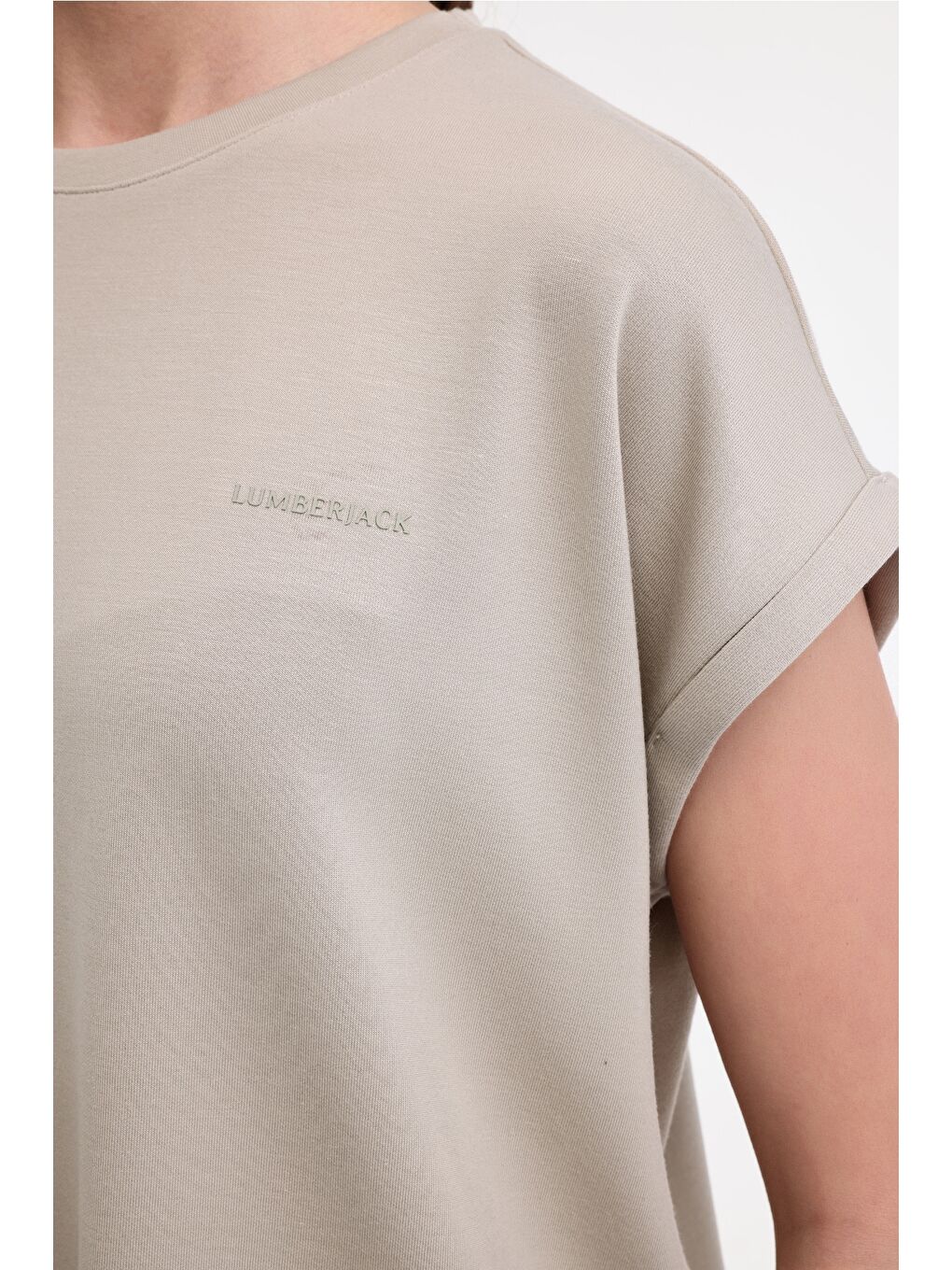 WL CINDY 11CK1213 5FX Haki Kadın Kısa Kol T-Shirt-3