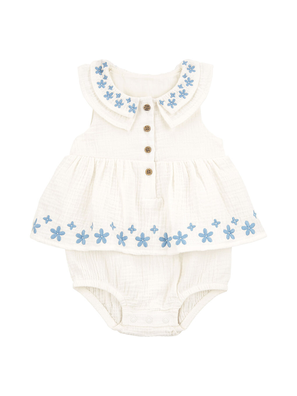 Ekru Kız Bebek Bodyli Elbise