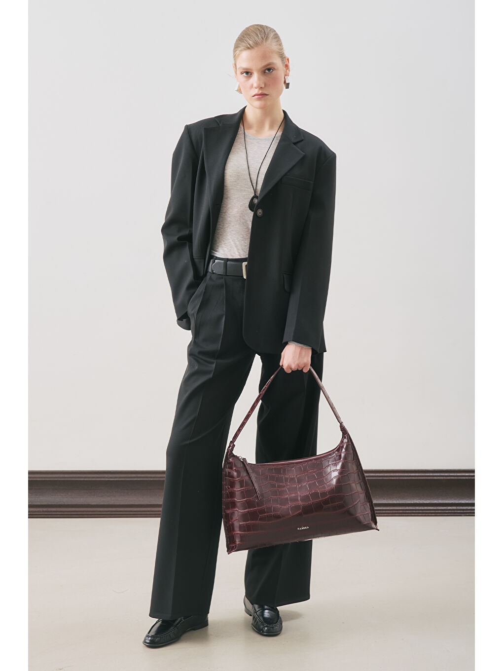 Jun Tek Düğmeli Blazer Ceket Siyah-3