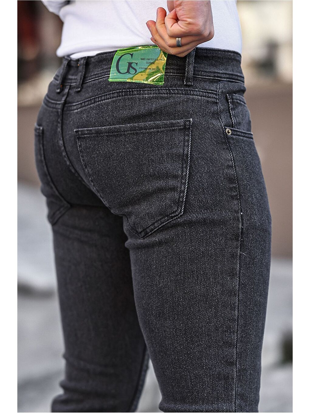 Gri Erkek Skinny Fit Jean Pantolon-2